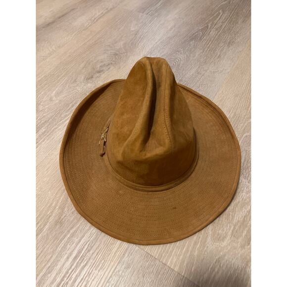 Georgetown Tan Brown Cattleman Suede Tejana Cowboy Hat Size 6 7/8 - Picture 2 of 7